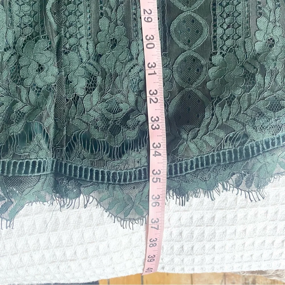 BB Dakota Dark Green Lace Dress with Scalloped Detail size 10